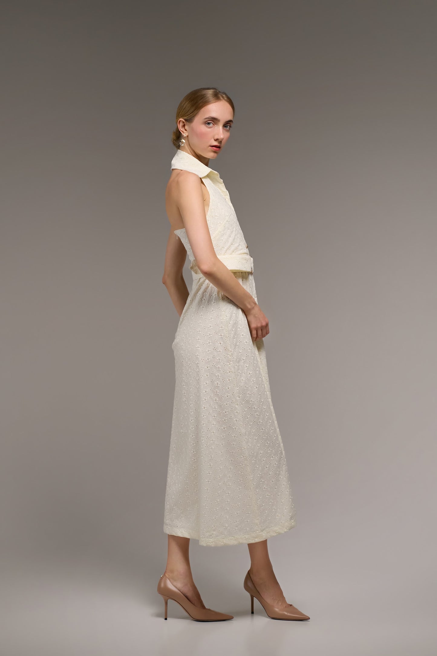 Classic Collared Midi Dress