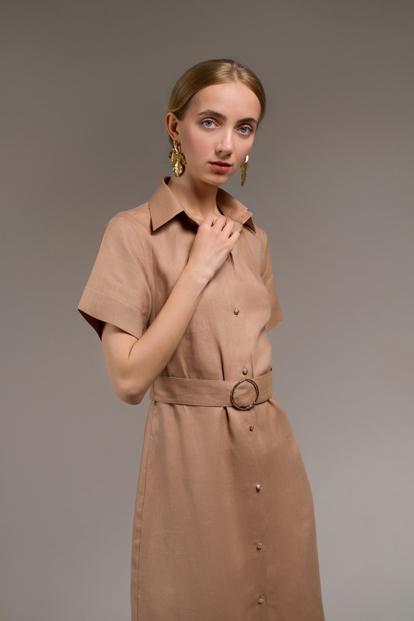 Linen Midi — Taupe