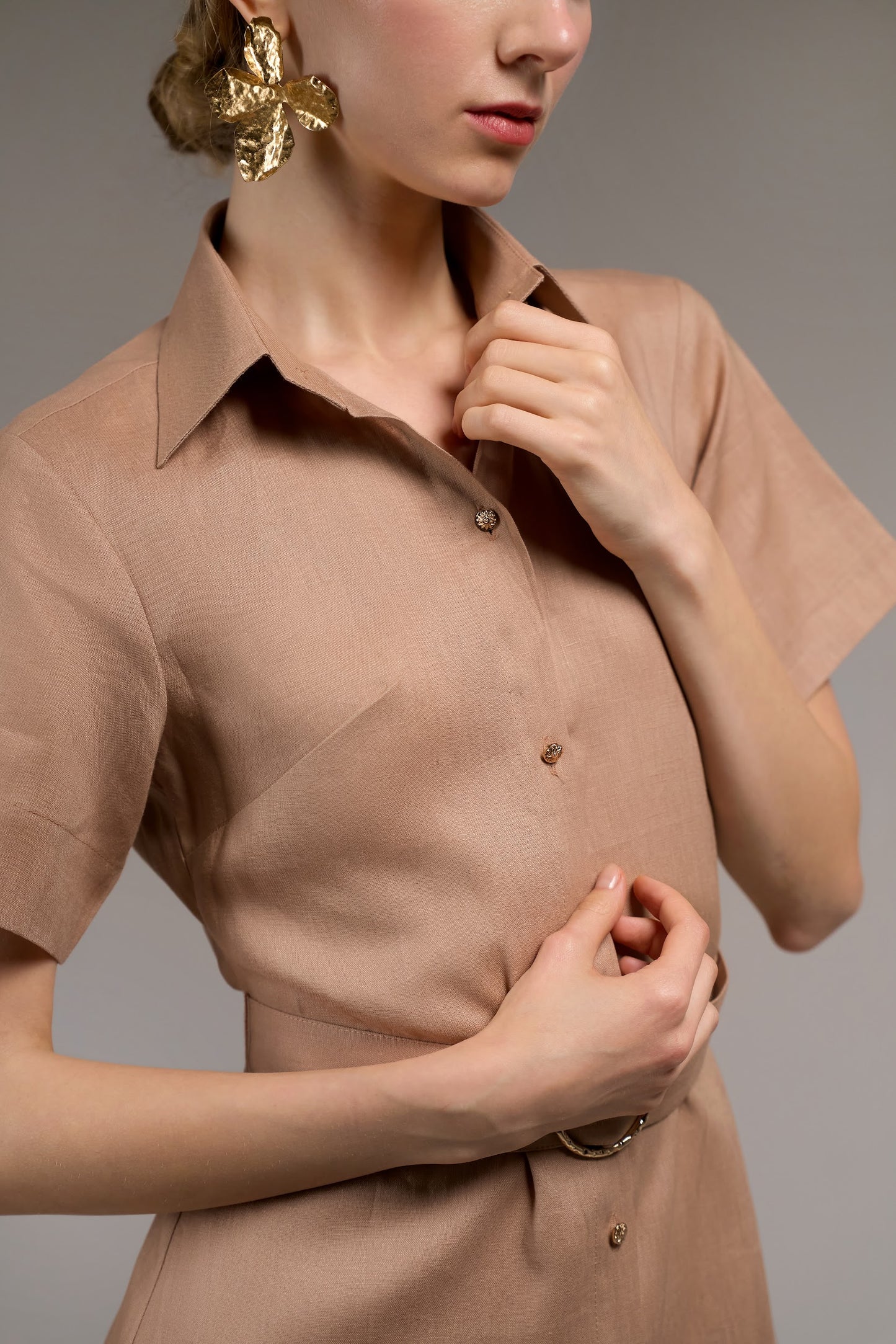 Linen Midi — Taupe