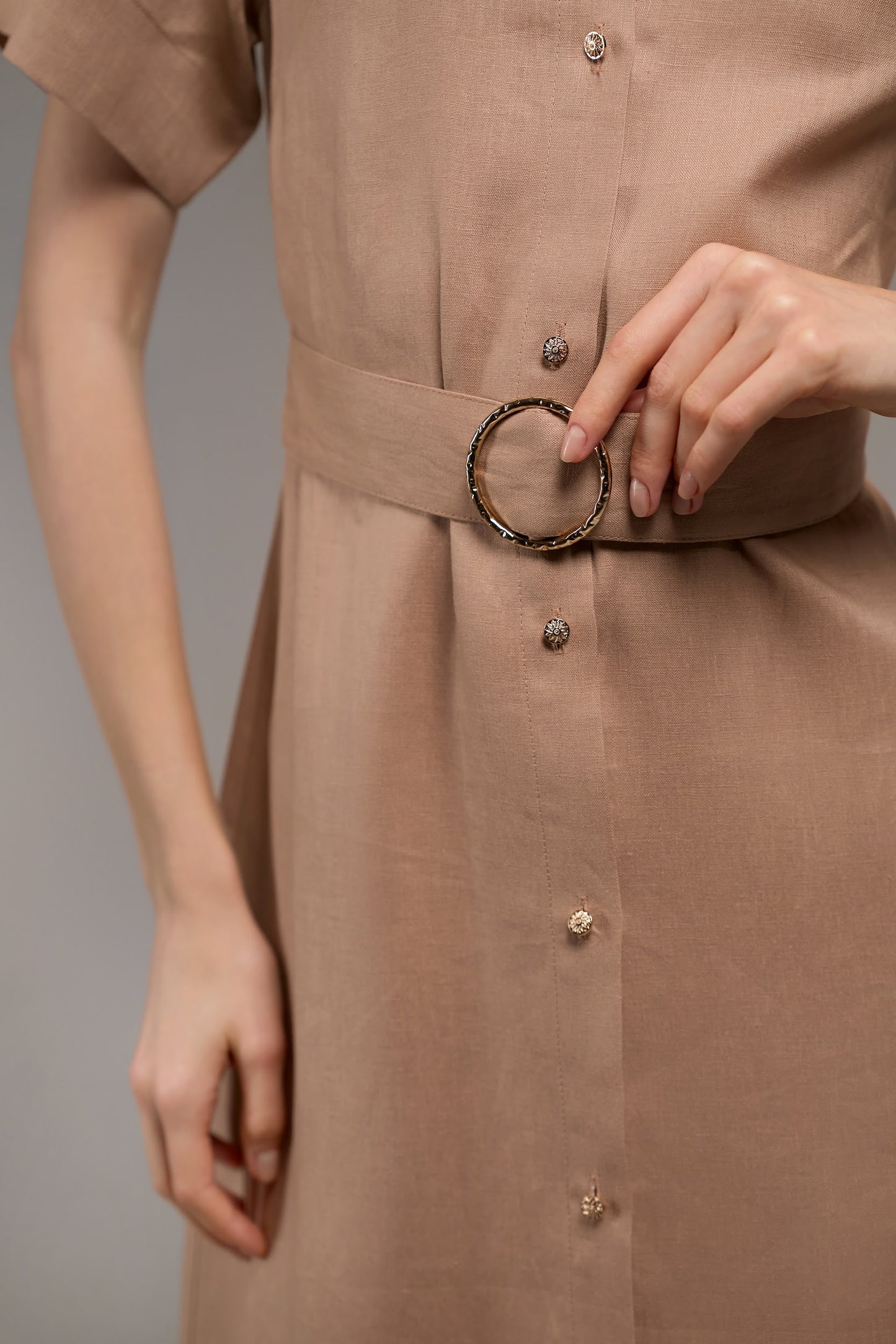 Linen Midi — Taupe
