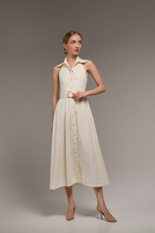 Classic Collared Midi Dress