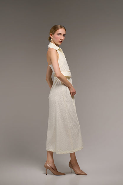 Classic Collared Midi Dress