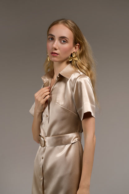 Silk Midi Dress