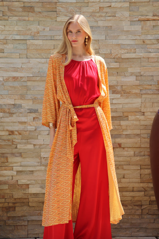 Mariselle Red Silk Set