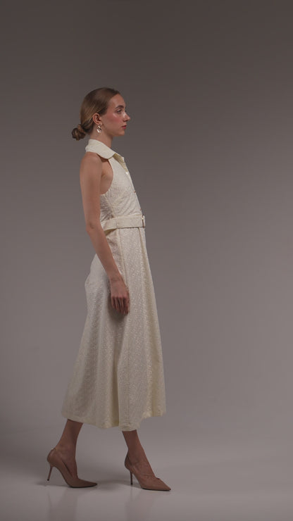 Classic Collared Midi Dress